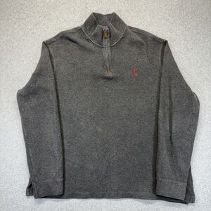 Polo Ralph Lauren 1/4 Zip Sweater Men’s XL Gray Red Pony